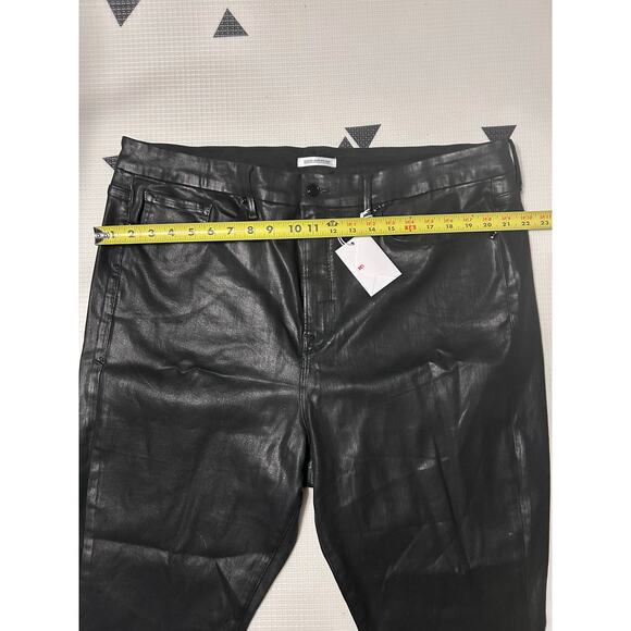 Good American Women’s Good Legs High-Rise Coated Black Skinny Jeans Size 24 - Picture 3 of 6